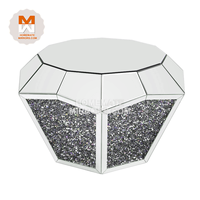 Table basse à miroir ronde compétitive populaire à facettes Diamond Crush