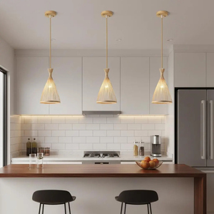Lámpara Colgante de Bambú en Forma de Cono, Tejida a Mano, de Ratán, Iluminación Natural para el Hogar, Proveedor de Vietnam - Product Image 4