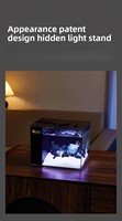 Aquarium de bureau JSD YEE avec filtre latéral, aquarium silencieux tout-en-un avec éclairage LED, design anti-rayures pour la revente