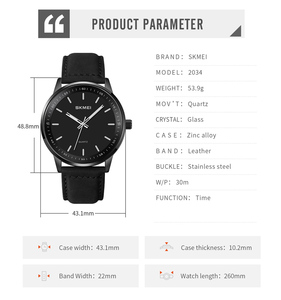 SKMEI 2034 Orologio al Quarzo di Alta Qualità, Moda Retrò, Impermeabile, Marca di Fascia Alta per Uomo - Product Image 6