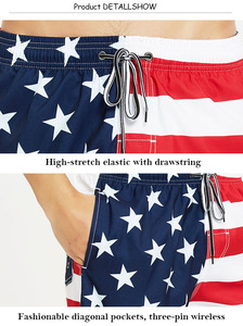 Pantalones cortos de cintura elástica con estampado de bandera nacional y diseño de moda al por mayor, bañadores, pantalones cortos de playa para hombre - Product Image 4