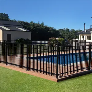 Powder Coated Galvanized Flat Top Garden Fence Cast Iron Ornamental Swimming Pool Fence
