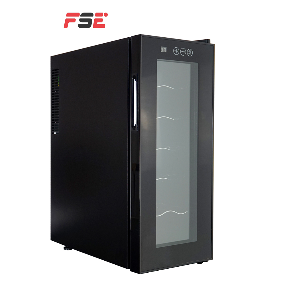 Новый продукт FSE, 12 бутылок, охладитель вина и напитков, черный 35L винный холодильник