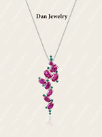 Ensemble de boucles d'oreilles en argent S925 plaqué or blanc avec rubis cultivés en laboratoire et coquillages naturels roses français pour fiançailles, mariage, anniversaire