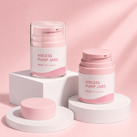 Pot cosmétique de luxe personnalisé 30g 50g avec pompe sans air, pot rond vide en acrylique pour crème, emballage en gros, flacon sous vide pour crème visage