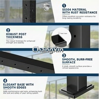 Kit de balustre en acier inoxydable noir pour garde-corps d'escalier avec trous pré-percés pour terrasse extérieure