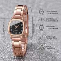 Montre à quartz décontractée pour femme, cadran numérique carré 10 mm, avec collier, boucles d'oreilles et bague assortis, boîtier en alliage