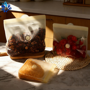 Bolsas de silicona para almacenar alimentos, juego pequeño, mediano y grande, aptas para microondas, para granos, cereales y verduras - Product Image 2