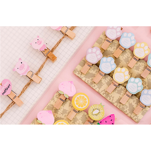 10 unids/pack lindo fruta Animal helado etiquetas de madera boda fiesta mensaje carpeta tarjeta foto Titular Escuela Oficina suministros - Product Image 1