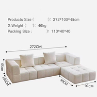 Ensemble de canapés modernes et professionnels de style nordique, en bouclette beige, 3-4 places, durable, pour salon, design d'intérieur