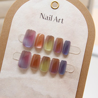 Lot de 10 Faux Ongles Œil de Chat Faits Main à Coller, Haute Qualité, Vente en Gros pour Professionnels