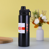 Moderno Termo Aislado al Vacío de Doble Pared de Acero Inoxidable 600ml 800ml, Botella de Agua Deportiva para Viajes y Bebidas