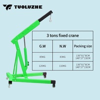 Grue à bras unique multifonctionnelle de style nouveau vert, outil de levage hydraulique mobile, grue d'atelier fixe de 3 tonnes
