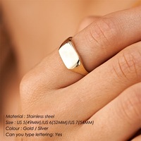 EManco Custom Engraved Herren Minimalist Ring Edelstahl in Gold Silber Schwarz mit Name Datum oder Logo