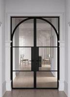 Puertas de Vidrio con Marco de Acero de Diseño Francés, Marco Delgado, Certificación AS2047, Superficie Acabada para Uso Exterior en Villas de Lujo