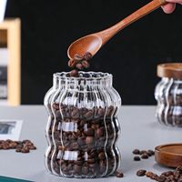 주방 조미료/커피빈/차/설탕/허브 친환경 다기능 보관용 커버가 있는 붕규산 유리 밀폐 용기
