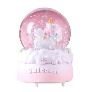 Boule de cristal lumineuse licorne, petite sphère, globe d'eau, ornements, cadeaux pour étudiants, jouets fantaisie pour enfants, vente en gros - Product Image 5