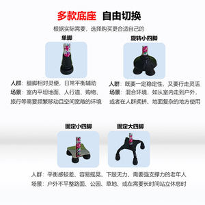 Bâton de marche télescopique en alliage d'aluminium Yingda, réglable en hauteur, léger, durable, antidérapant, pour personnes âgées - Product Image 4