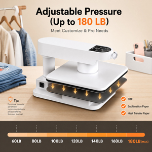 Máquina de Prensa de Calor con Presión Ajustable AST&T AutoPress Nueva |   Calienta Rápidamente y Uniformemente para Transferencia de Calor HTV/Sublimación 110V/220V - Product Image 4