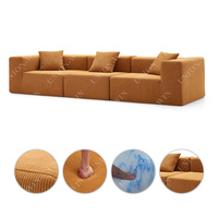 Union Win Canapé Sectionnel de Salon Modulable en Mousse, Fauteuil, Canapé-Lit Compresse, Pouf Sans Cadre, Meuble Détente