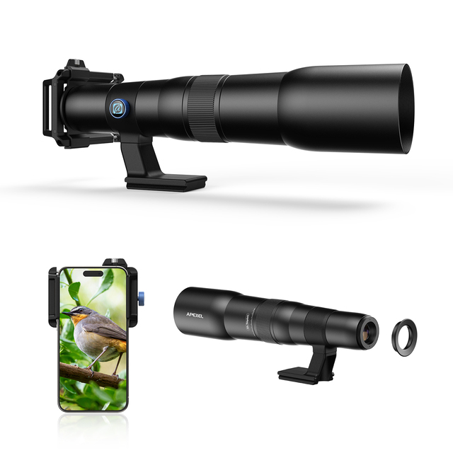 APEXEL Best Telephoto Mobile Phone Lens Kit Long Focus 50X High Powered Telephoto Monocular Lens With Tripod for Phones