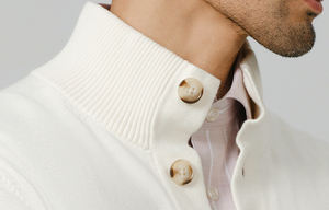 Cardigan en <span class=keywords><strong>cachemire</strong></span> haut de gamme Cardigan pour homme Cardigan en <span class=keywords><strong>cachemire</strong></span> blanc col rabattu - Product Image 4