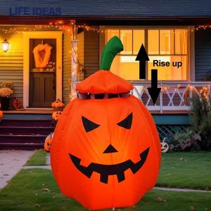 5FT automatique montée crâne fantôme en citrouille Halloween décoration gonflable pour le jour des vacances de la fête des morts - Product Image 2
