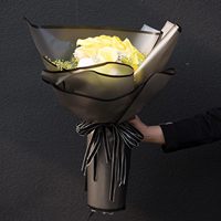 Papier d'emballage pour fleurs noir, 20 feuilles, emballage pour bouquets, fournitures pour fleuristes coréens