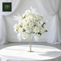 Boule de fleurs en soie rose et violette faite à la main en gros pour la décoration de table de mariage