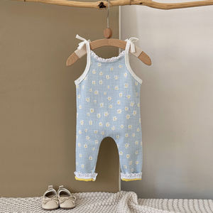 จั๊มสูทลายดอกไม้แบบเกาหลีกางเกงสายเดี่ยวเอี๊ยมกางเกงลำลองฤดูใบไม้ผลิฤดูใบไม้ร่วงชุดเอี๊ยมสำหรับเด็กทารกเด็กผู้หญิง - Product Image 2