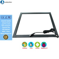 Panel Layar Sentuh Inframerah Interaktif Industri 19 Inci Baru, Multi-Titik, Resolusi 4096x4096, Antarmuka USB, Paduan Aluminium