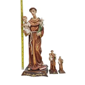 Aangepaste Hars Christelijke Geschenken St Anthonys Standbeeld Ambachten Souvenir Bureau Decor Heiligen Figuren Katholieke Religieuze Voorwerpen