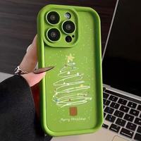 Coque de téléphone portable en TPU antichoc à motif sapin de Noël pour iPhone 15 12 11 17 Pro Max 13 14 Plus 16