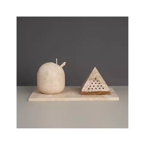Hot Bán Đá Tự Nhiên Thủ Công Bằng Đá Cẩm Thạch Trang Trí Nội Thất Kim Tự Tháp Travertine Hương Burner Cho Hương Liệu Phòng Khách - Product Image 1