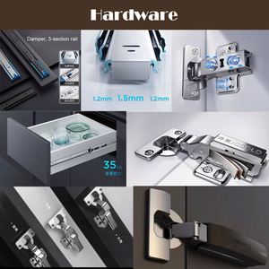 Juego de Gabinetes de Cocina Modernos en Forma de L con Acabado en Laca Gris, Alacena, Material de Madera - Product Image 6