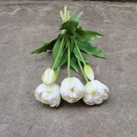 Vente en gros de bouquets de tulipes en PVC souple de haute qualité, toucher réel, 40 cm, fleurs artificielles blanches, fleurs de table artificielles