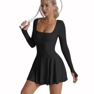 Kleding met eigen logo, lichtgewicht, nauwsluitend, actief, hoge taille, tennisjurk voor dames, golfjurk, badmintonjurk, yogakleding voor dames - Product Image 3