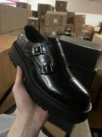 Sepatu Pria Formal Kulit Berkualitas Tinggi Model Bulat, Ukuran Besar, Sol Tebal, untuk Kantor, 3072 Fashion