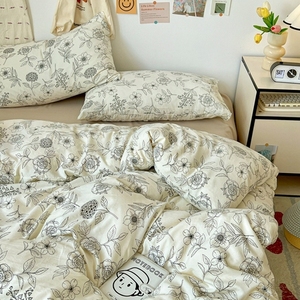 Set di biancheria da letto in quattro pezzi con stampa fresca di nuovo stile 2025, piccola, doppia regina, 100%, borsa imbottita in poliestere - Product Image 2