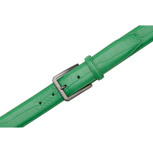 Ceinture en cuir de vachette vert lime avec boucle à ardillon rectangulaire, design uni décontracté, moulage monobloc, ceinture en cuir durable - Product Image 5