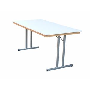 Tavolo Pieghevole Decor Bianco, Grigio Argento Doppio T, 220x80x74 cm - Product Image 1