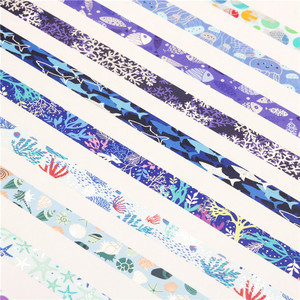 Jinxiang Technology <b>Blue</b> Ocean Washi Tape 10 <b>Rolls</b> Hot Foil <b>Paper</b> Adhesive Tape For DIY Journal Decoration - Product Image 2