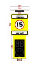 Panneau radar de limitation de vitesse dynamique, signalisation de calmarisation du trafic, signalisation de retour d'information au conducteur, panneau activé par le véhicule, affichage de messages variables