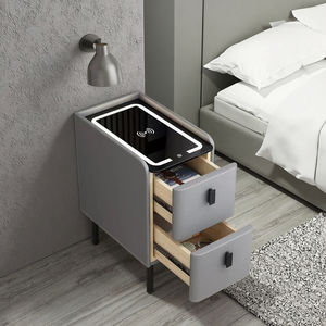 ไม้ชาร์จได้แก้วอัจฉริยะสีเทาอัจฉริยะ<span class=keywords><strong>2</strong></span>เฟอร์นิเจอร์ตู้ข้างเตียงยาวพร้อมที่ชาร์จไร้สาย - Product Image 3