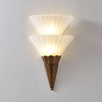 Applique murale LED moderne, blanc chaud, verre et or, pour salon, escalier, couloirs, hall d'hôtel