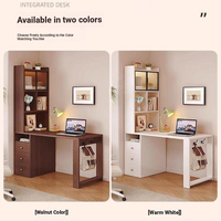 Bureau d'angle de luxe avec étagère intégrée, bureau d'étude multifonction moderne pour chambre à coucher