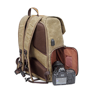 New Luxury Canvas <b>Camera</b> <b>Backpack</b> Men Women Nylon DSLR Mirrorless <b>Camera</b> Bag Zipper for Outdoor Photography - Product Image 5