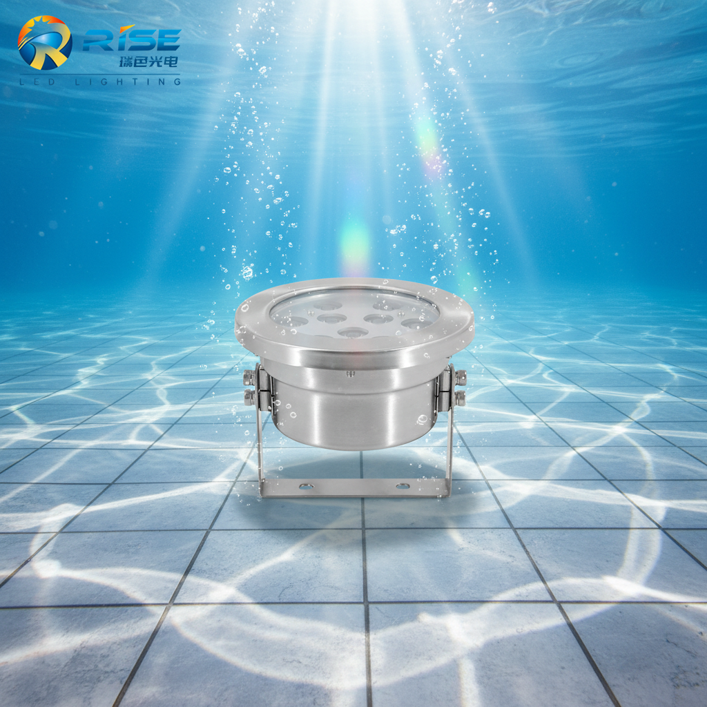 High Quality 9W RGB LED Underwater Pool Lights IP68 DMX512 Controlled 12/24V for Landscape Application