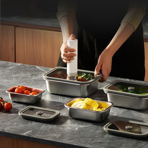 Recipiente de Almacenamiento de Alimentos de Acero Inoxidable al Vacío, Hermético y a Prueba de Agua, con Tapa de Vidrio, de Alta Calidad y Gran Venta - Product Image 2