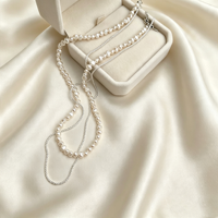 Ins-collier à empiler en perles de Grain de Millet spécial, collier initial, breloques, chaîne en argent Sterling S925, collier dame
